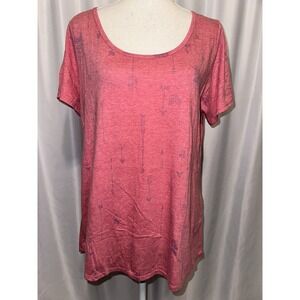 New LulaRoe Top Womens Size L Red Arrows Short Sleeve Hi-lo